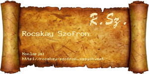 Rocskay Szofron névjegykártya